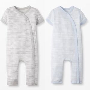 2 Hanna Andersson “it’s a snap” rompers, organic cotton, 3-6m